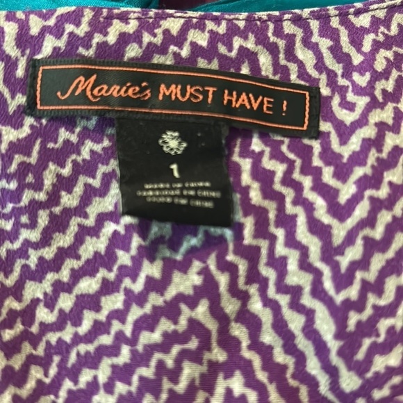 Maison Scotch SCOTCH AND SODA purple print ruffled blouse - Picture 5 of 6